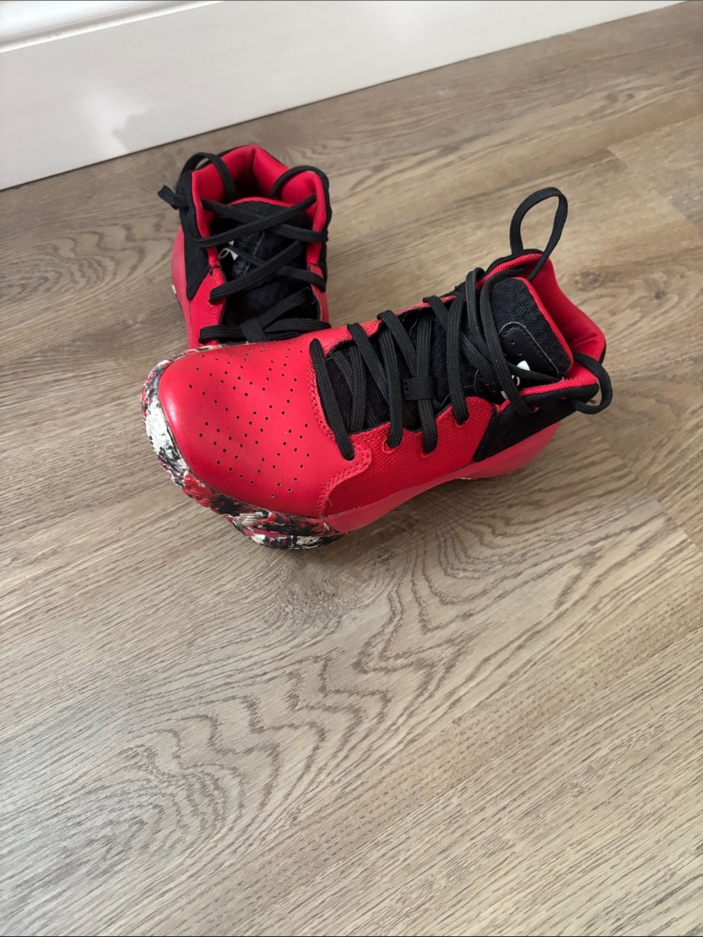 Under Armour Red and Black Kids Sneakers